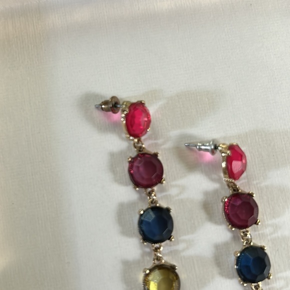 Rainbow gem stone earrings - Picture 2 of 3